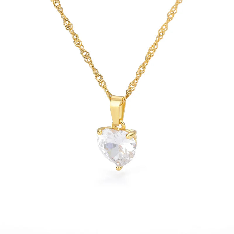 Golden Heart Sparkle Necklace