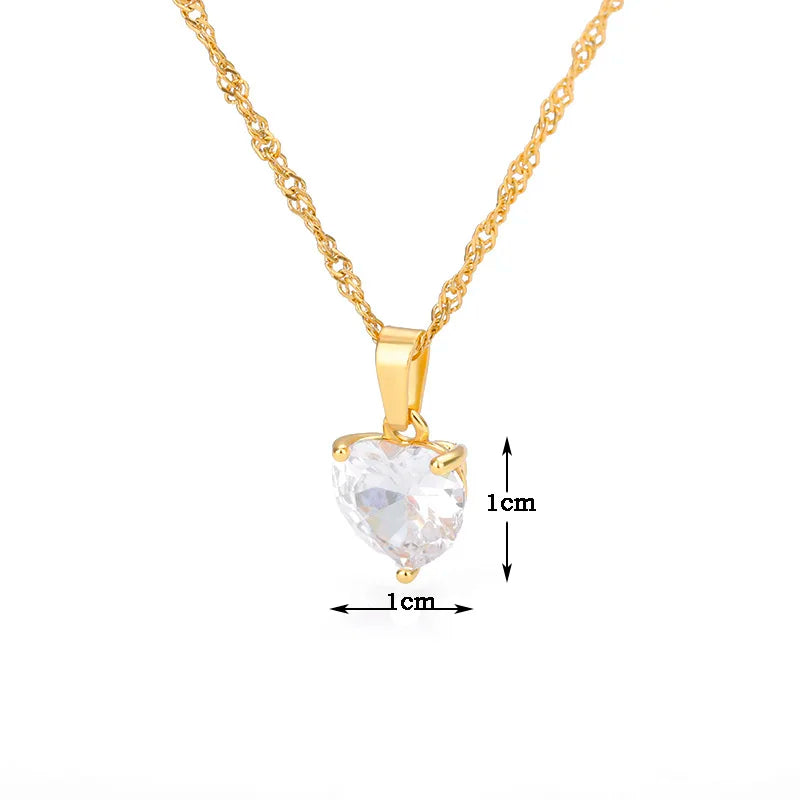 Golden Heart Sparkle Necklace
