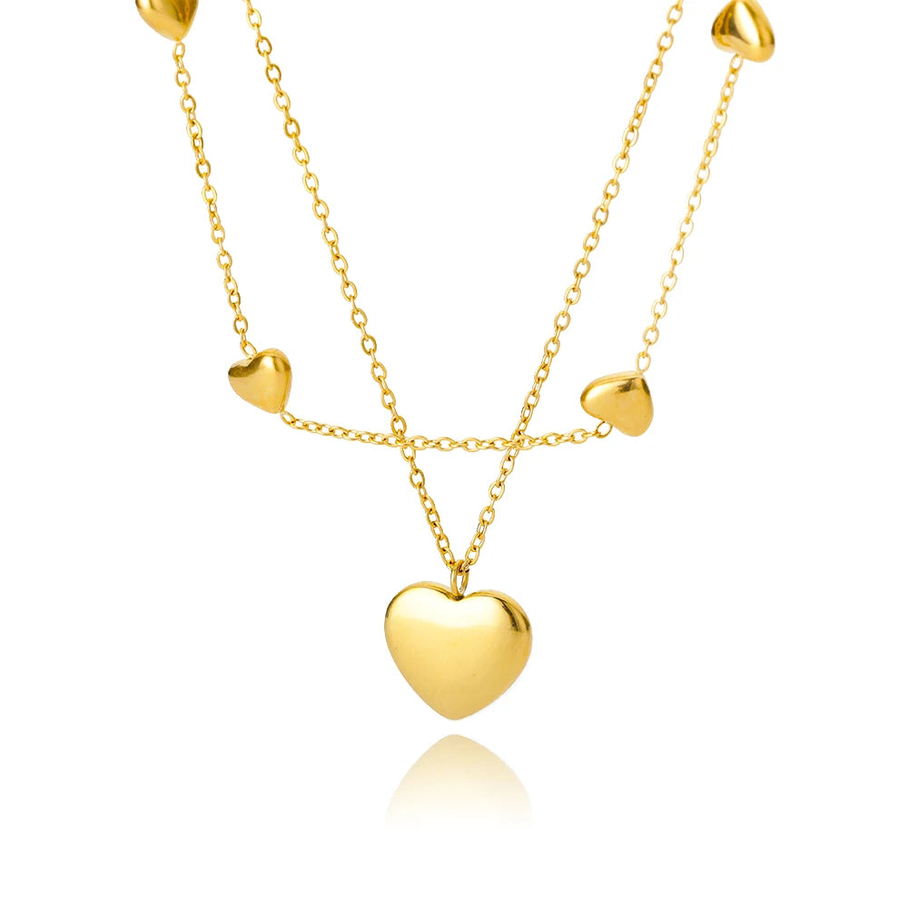 Golden Heart Sparkle Necklace