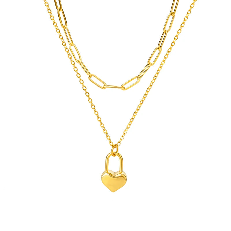 Golden Heart Sparkle Necklace